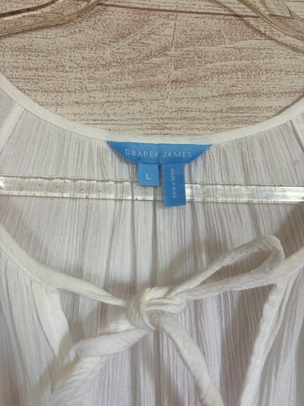 Draper James Magnolia White Crinkle‎ Beach Dress Size Large Beach Nautical Swim - Picture 5 of 6